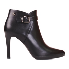 Eleganta stövlar på hög klack från Sergio Leone svart