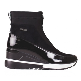 Damsportstövlar på Vinceza-kilen svart