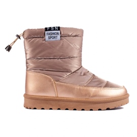 W. Potocki Potocki snöstövlar för kvinnor med låg ovandel, gyllene