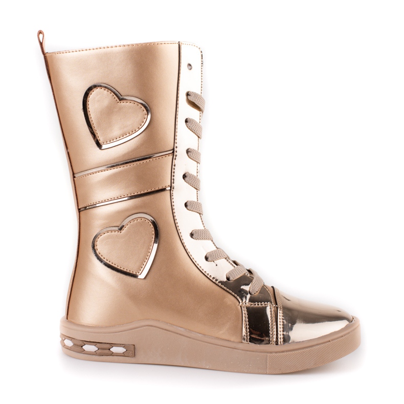 Flickstövlar med hög skaft Shelovet golden gyllene