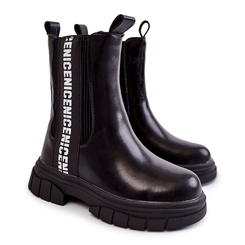 Höga varma stövlar för barn Svart Kimmy