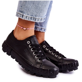 Fashionabla lädersneakers Big Star KK274143 Svart