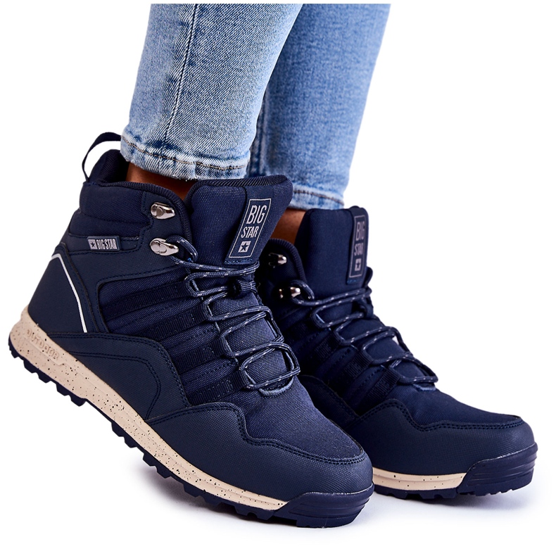 High Trekking Skor för kvinnor Big Star KK274611 Marinblå