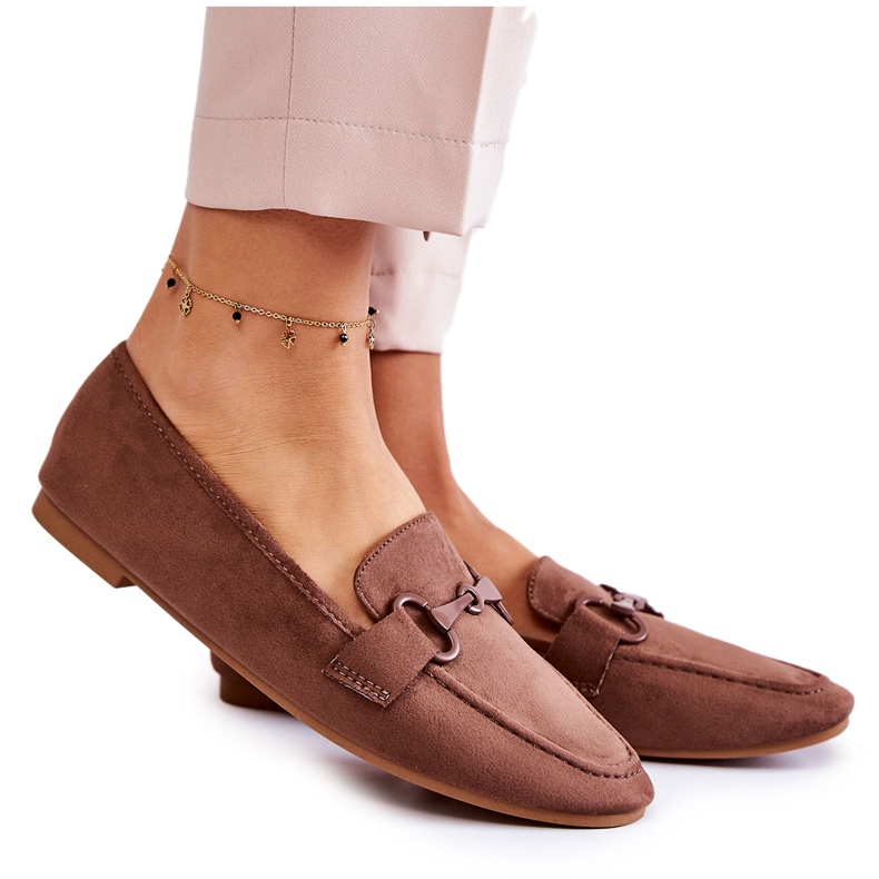 Loafers i mocka med brun Santi-dekoration