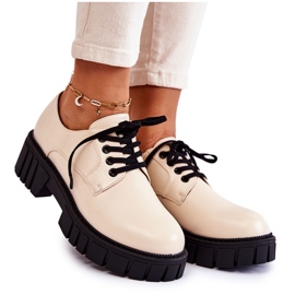 Fashionabla läderskor La.Fi 210013BE-PU Beige