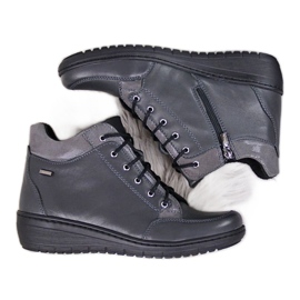 Läderstövlar med en isolerad kil Helios W H524A grå