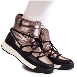 Snöskor för kvinnor Memory Foam Big Star KK274275 Silver-Svart