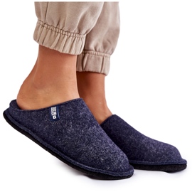 Klassiska tofflor damer i filt Big Star KK276013 Marinblå