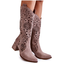 Lewski Shoes Mocka Openwork Boots Lewski Skor 3171 Cappucino brun