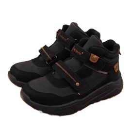 Svarta pojkstövlar med kardborreband McKeylor