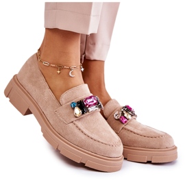 PS1 Dam Loafers Mockaskor med beige Karlott-dekoration