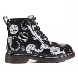 Flickstövlar med mönster svart