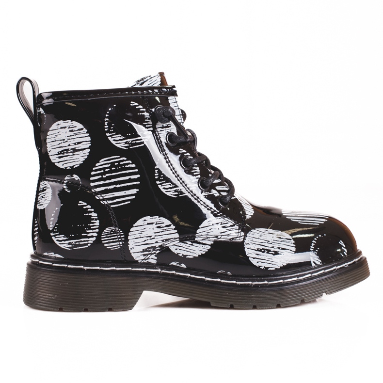 Flickstövlar med mönster svart