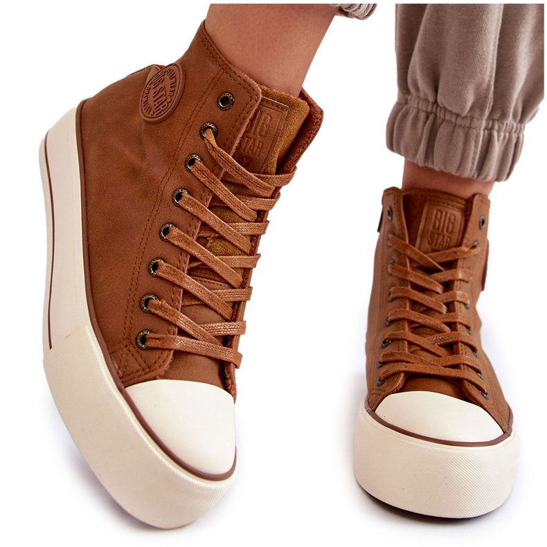 Högisolerade Sneakers för kvinnor Big Star KK274171 Brun