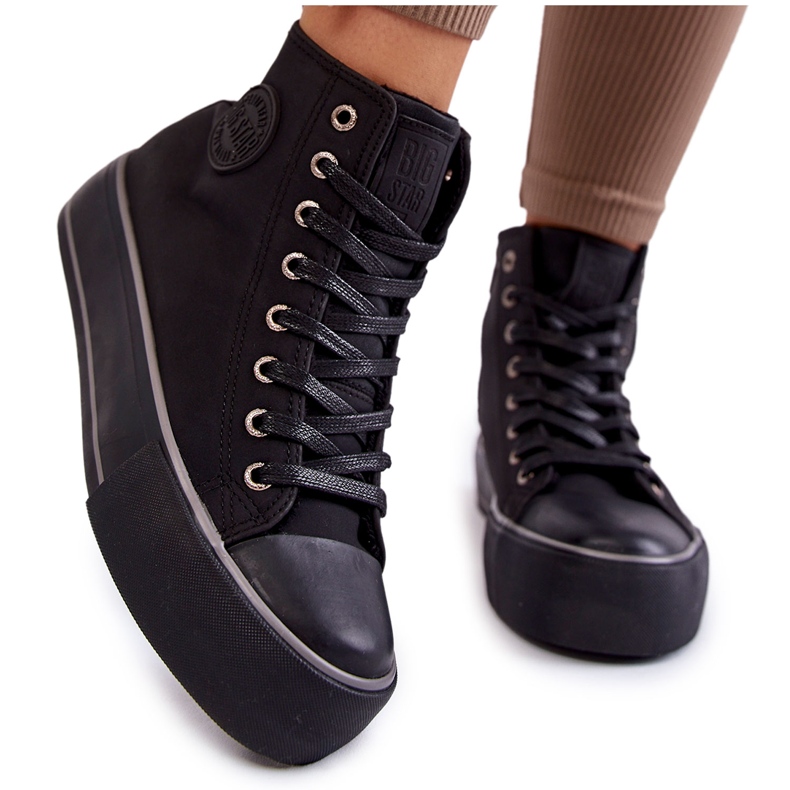 Högisolerade Sneakers för kvinnor Big Star KK274173 Svart