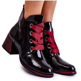 Vinceza Lackade varma snörstövlar Svart Tove