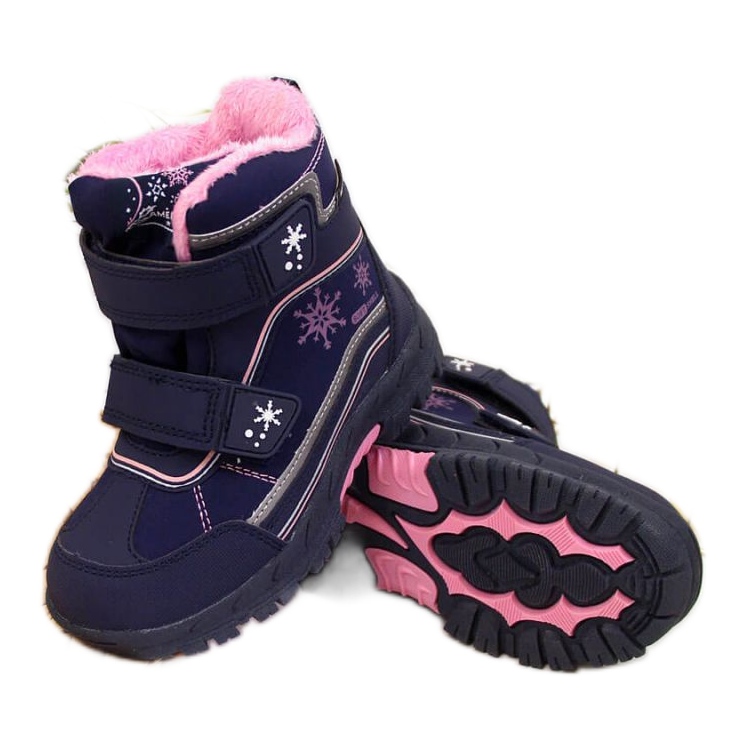 Snowboots vattentät kardborre American Club Jr AM852A blå