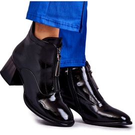 S.Barski Kvinnors ankelstövlar med dragkedjor, svart