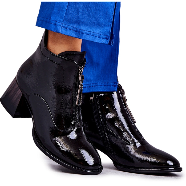 S.Barski Kvinnors ankelstövlar med dragkedjor, svart