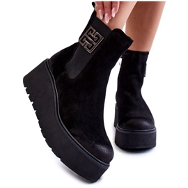 PL5 Mockastövlar för kvinnor på den massiva svarta Savira-plattformen