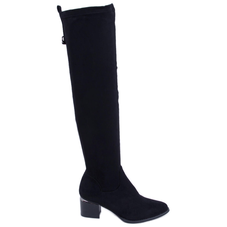 PA1 Gwen Svarta Lågklackade Over-Knee Boots