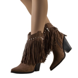 PA1 Bruna cowboystövlar med Zanco-fransar