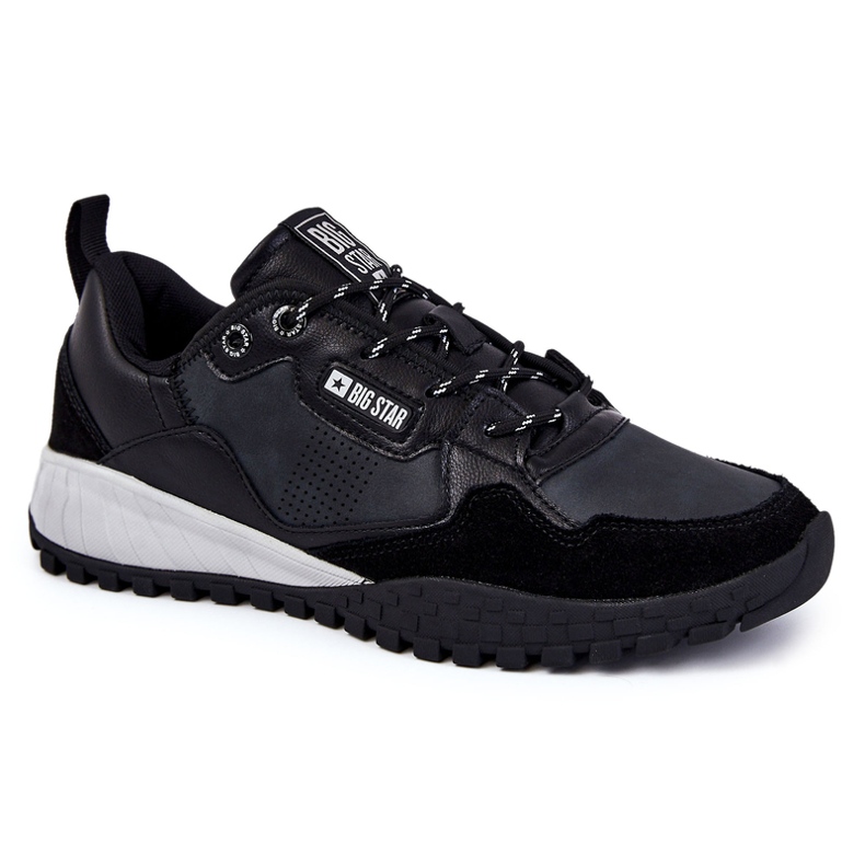 Klassiska sportskor för män Memory Foam Big Star KK174270 Svart