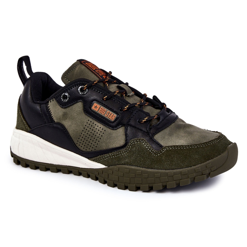 Klassiska sportskor för män Memory Foam Big Star KK174272 Grön svart