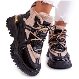 PM1 Dam sportisolerade stövlar svart och beige Edora