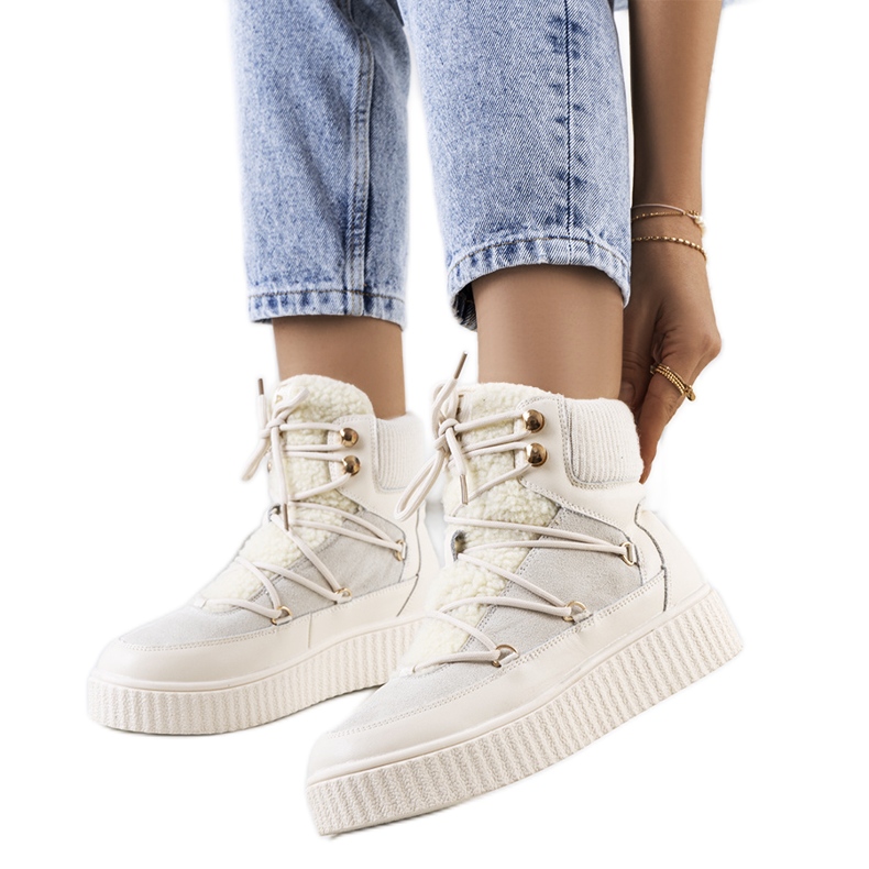 PA1 Beige snökängor för dam från Laursen ecru