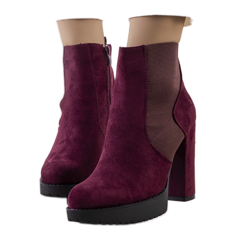 PA1 Rödbruna högklackade stövlar från Macie rödvin mångfärgad