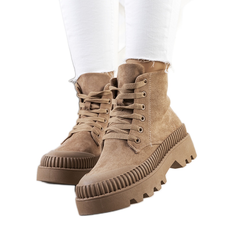 Devost bruna sneakers i ekomocka beige