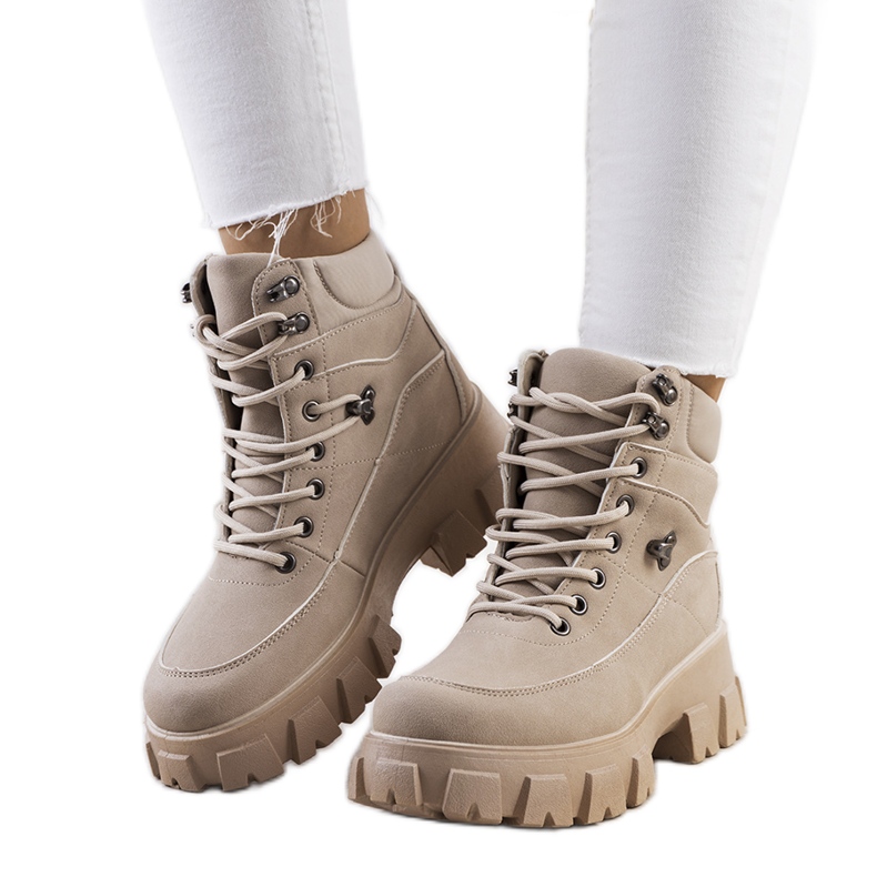 PA1 Beige Bisa vandringskängor för kvinnor