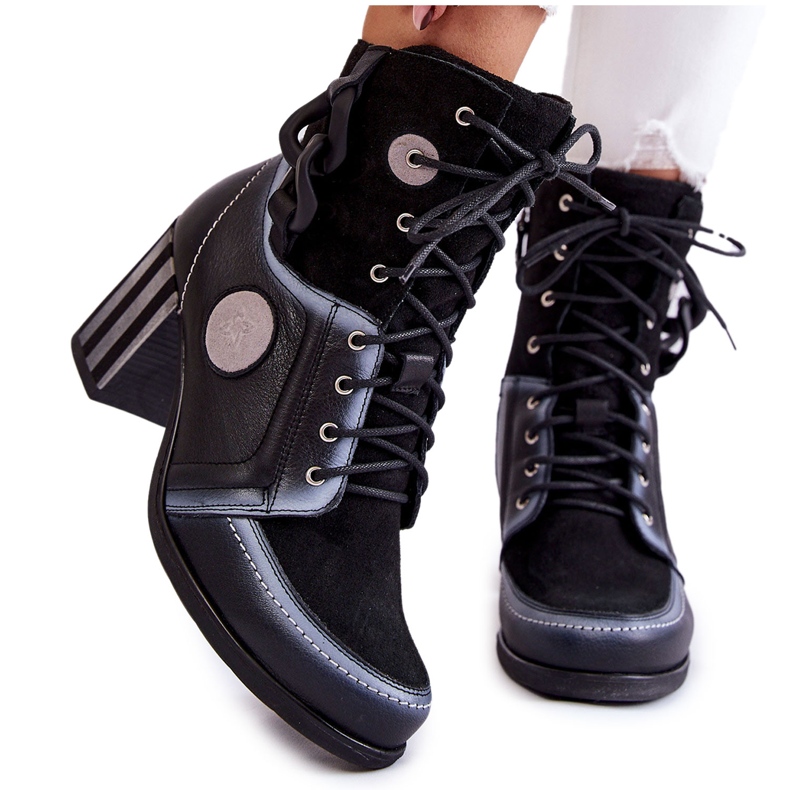 Skinnstövlar för dam Maciejka 05599-01 Svart mångfärgad