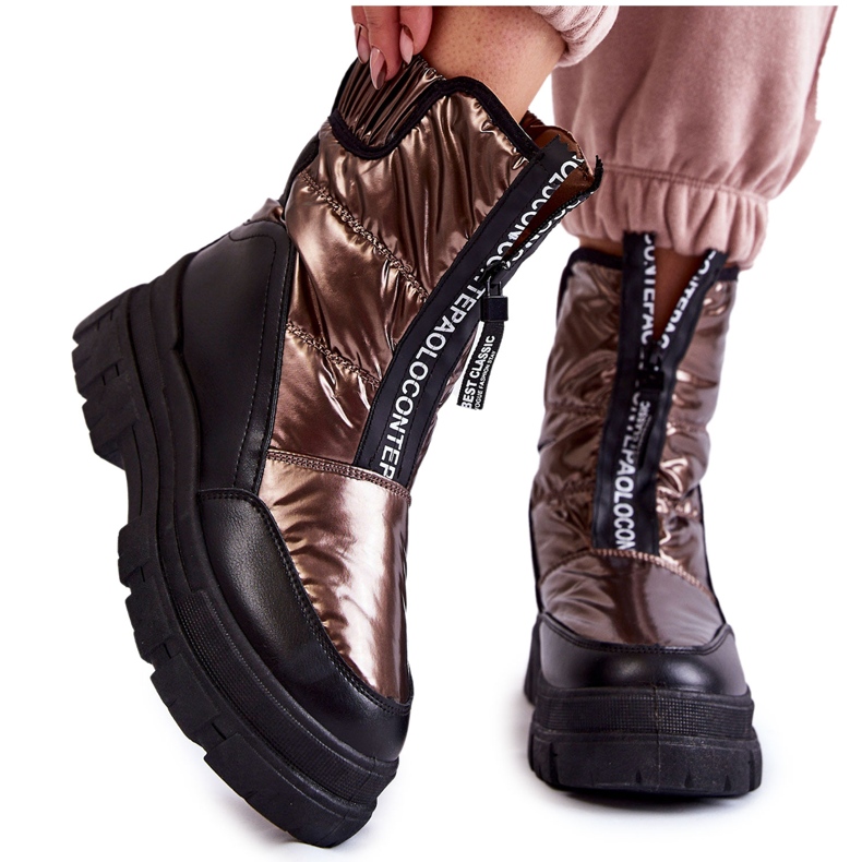 Vinceza Bekväma snökängor för kvinnor, bruna och svarta Elodia mångfärgad