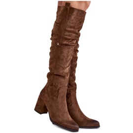 PL4 Mocka Over The Knee Boots La.Fi 270065KH-SU Mörkbrun