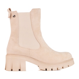 W. Potocki Beige Chelsea-stövlar för dam från Potocki