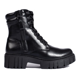 Svarta plattformsbyxor för kvinnor