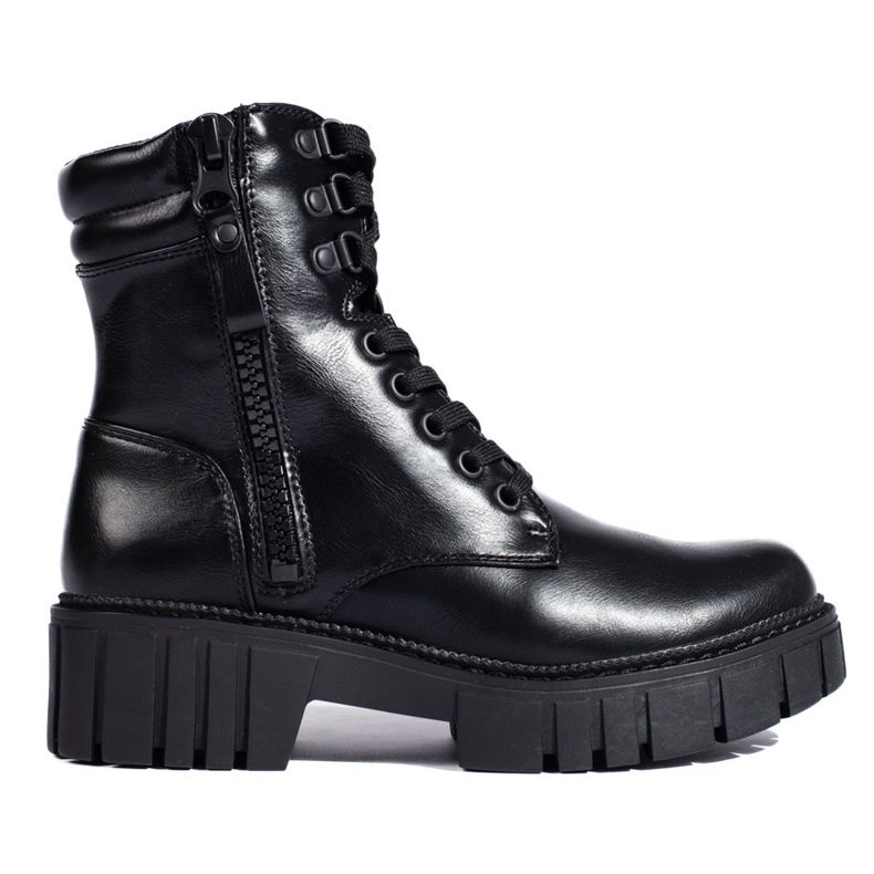 Svarta plattformsbyxor för kvinnor