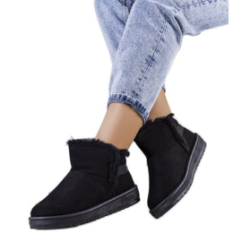 Big Star Svarta snöstövlar med päls KK274622