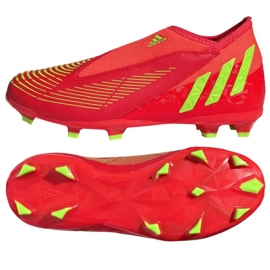 Adidas Predator Edge.3 Ll Fg Jr GW0985 fotbollsskor röd apelsiner och röda