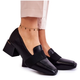 Fashionabla läderpumpar La.Fi 230033B-PU Svart