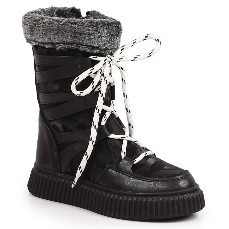 Svarta Potocki flickskor med päls