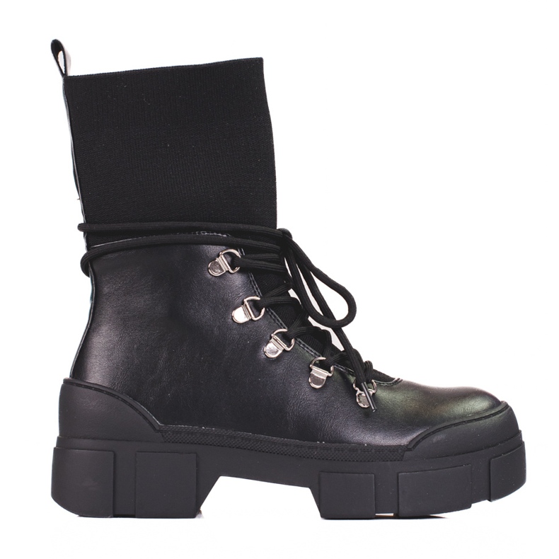 Kvinnliga slip-on arbetare på Shelovet-plattformen svart