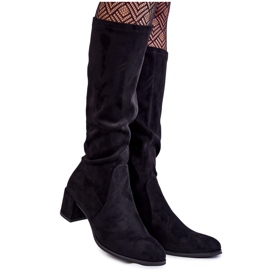 Sergio Leone Klassiska svarta Harpen-mockastövlar