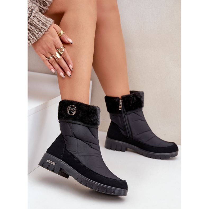 Fashionabla isolerade snöstövlar för kvinnor Progress PROGJ-21-13 Svart