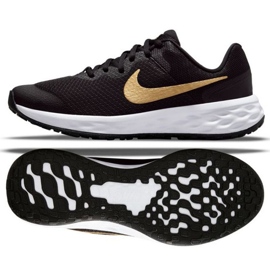 Nike Revolution 6 Jr DD1096 002 löparskor svart gyllene
