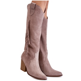 Lewski Shoes Cowboystövlar i mocka för kvinnor Lewski 3094 / F Grå