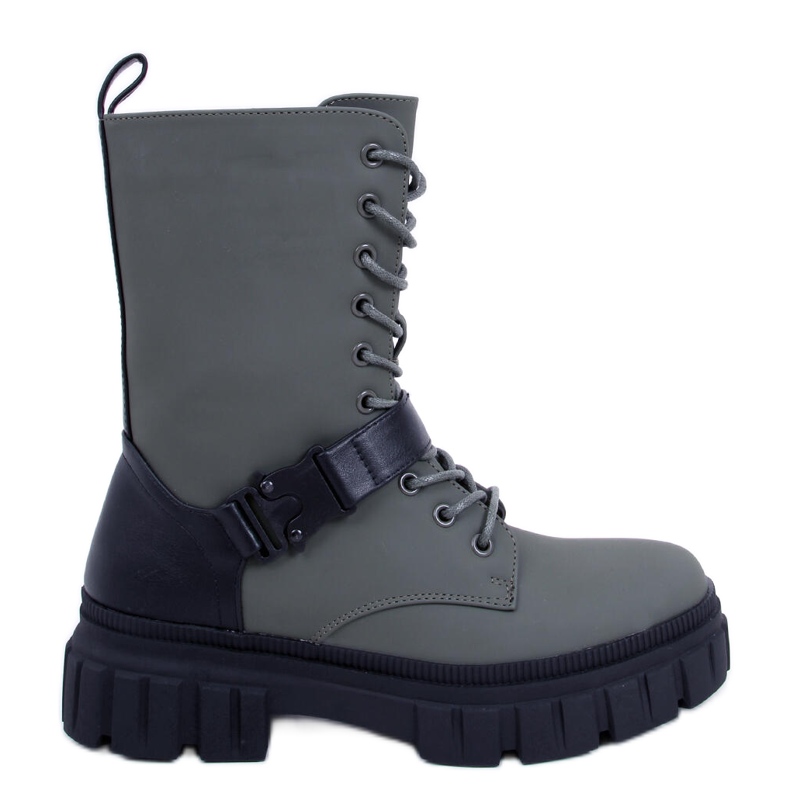 BM Kieran Green platta snörstövlar grön