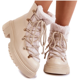 PS1 Lädervarma stövlar ljusbeige Arisa